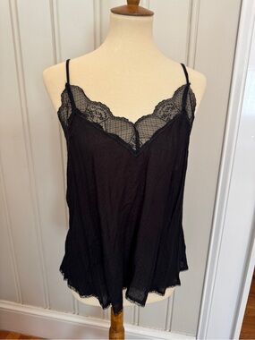 Lace Trim Camisole Anthropologie By Together Sheer Racerback Large Y2K style